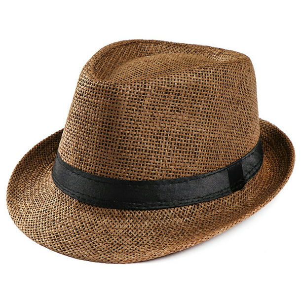 Unisex Gangster Cap Beach Sun Straw Hat Band Sun hat Women Wide Brim Straw Summer Beach Hats para Hombre 
